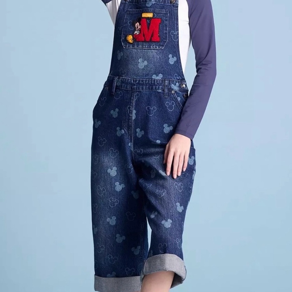 Disney Denim Mickey Mouse Silhouette
Allover Print
Overalls